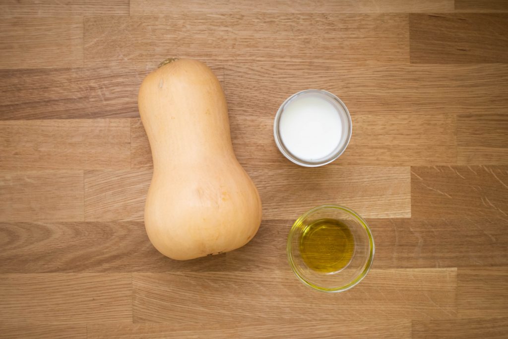 ingrediends for making butternut squash baby food