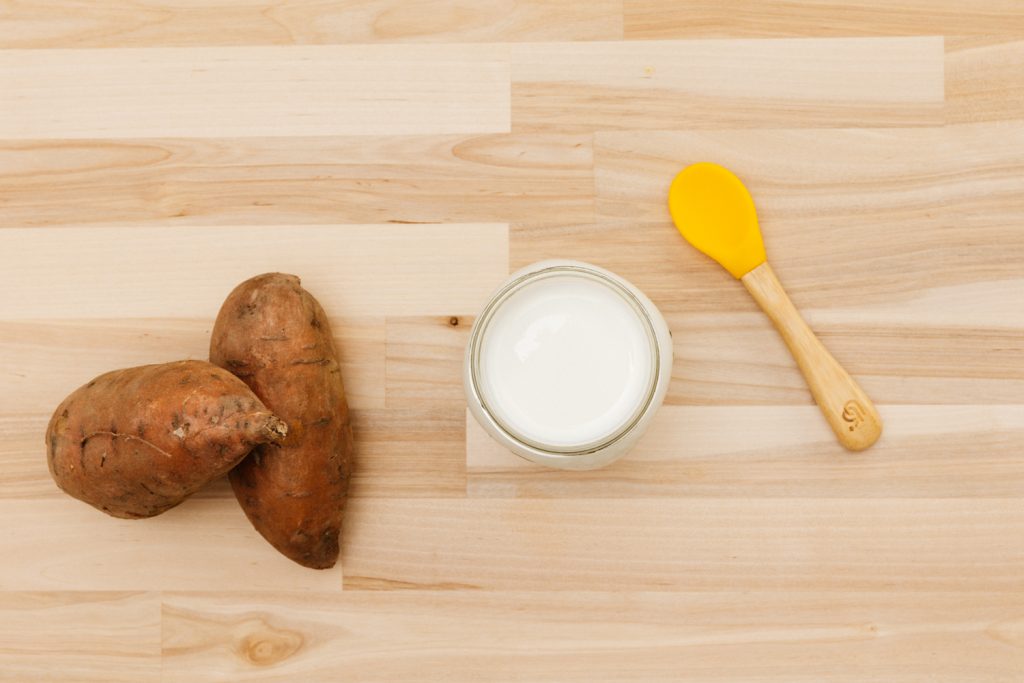 ingredients for making sweet potato puree for babies